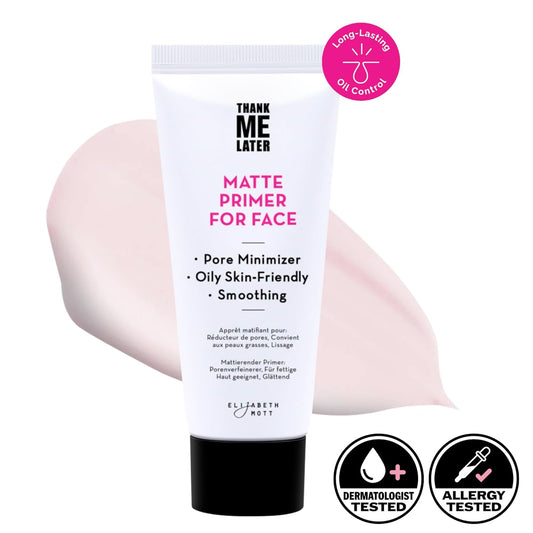 Elizabeth Mott Thank Me Later Face Primer - Mattifying Makeup Base Primer for Shine and Oil Control - Pore Minimizer, Smooths Wrinkles and Fine Lines – Long-Lasting Makeup Gripping Formula, 30g