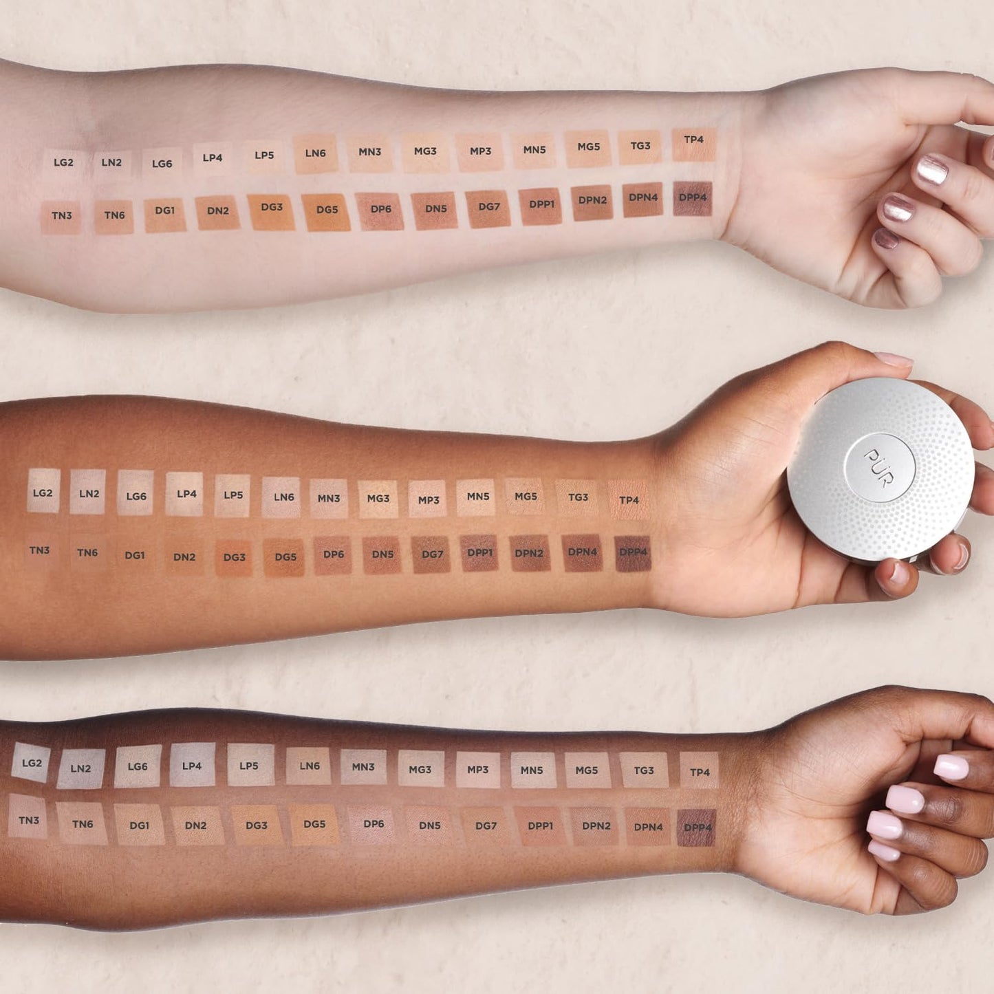 PÜR MINERALS 4-in-1 Pressed Mineral Makeup Powder Foundation with SPF 15 - Concealer & Finishing Compact Pressed Powder for Face - Buildable Medium to Full Coverage Foundation Powder