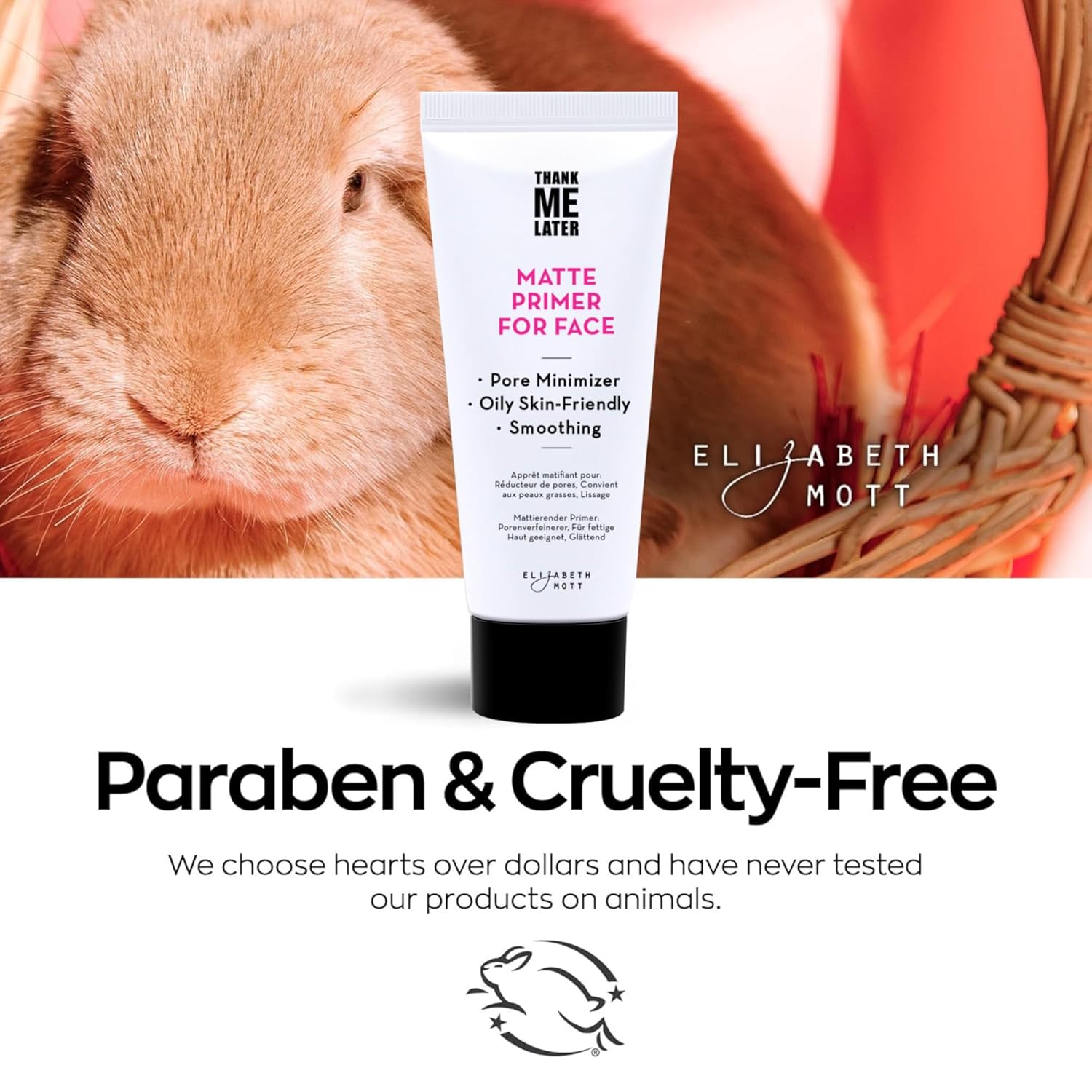 Elizabeth Mott Thank Me Later Face Primer - Mattifying Makeup Base Primer for Shine and Oil Control - Pore Minimizer, Smooths Wrinkles and Fine Lines – Long-Lasting Makeup Gripping Formula, 30g