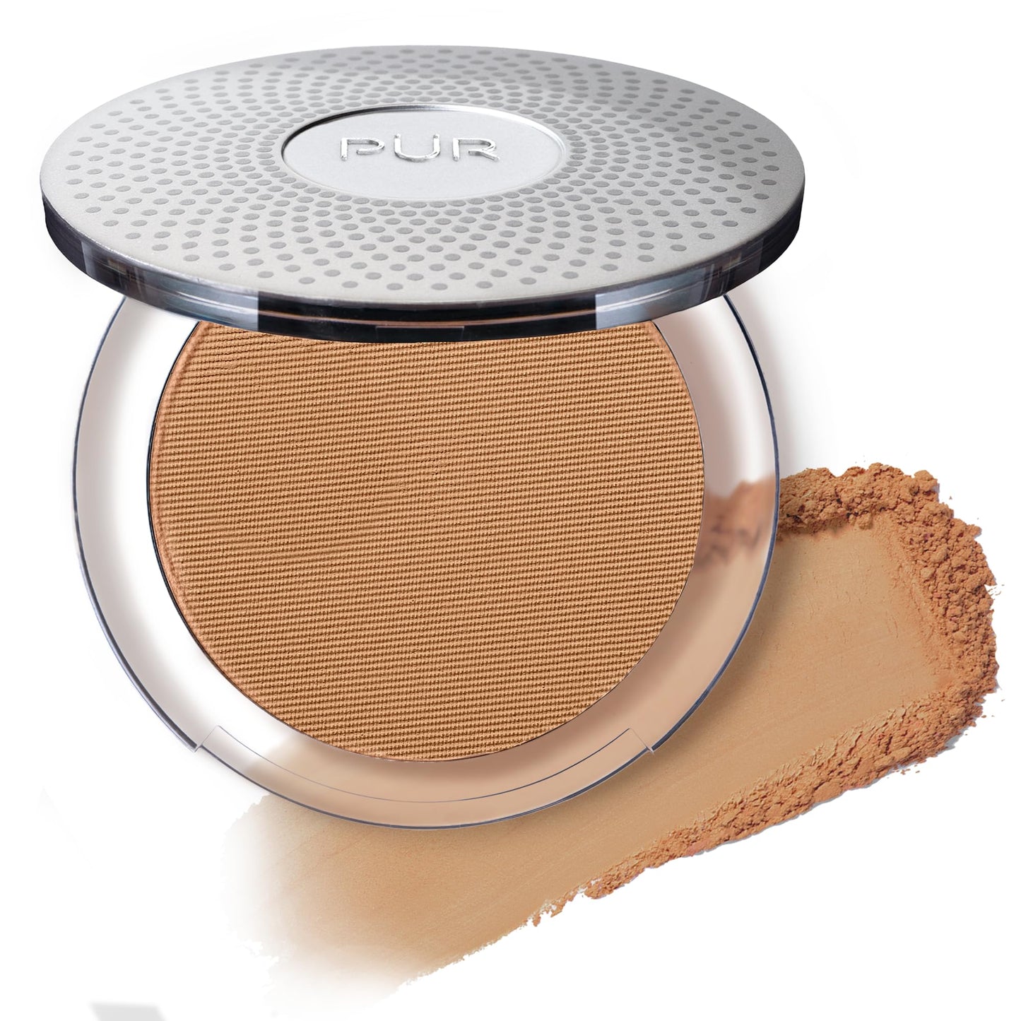 PÜR MINERALS 4-in-1 Pressed Mineral Makeup Powder Foundation with SPF 15 - Concealer & Finishing Compact Pressed Powder for Face - Buildable Medium to Full Coverage Foundation Powder