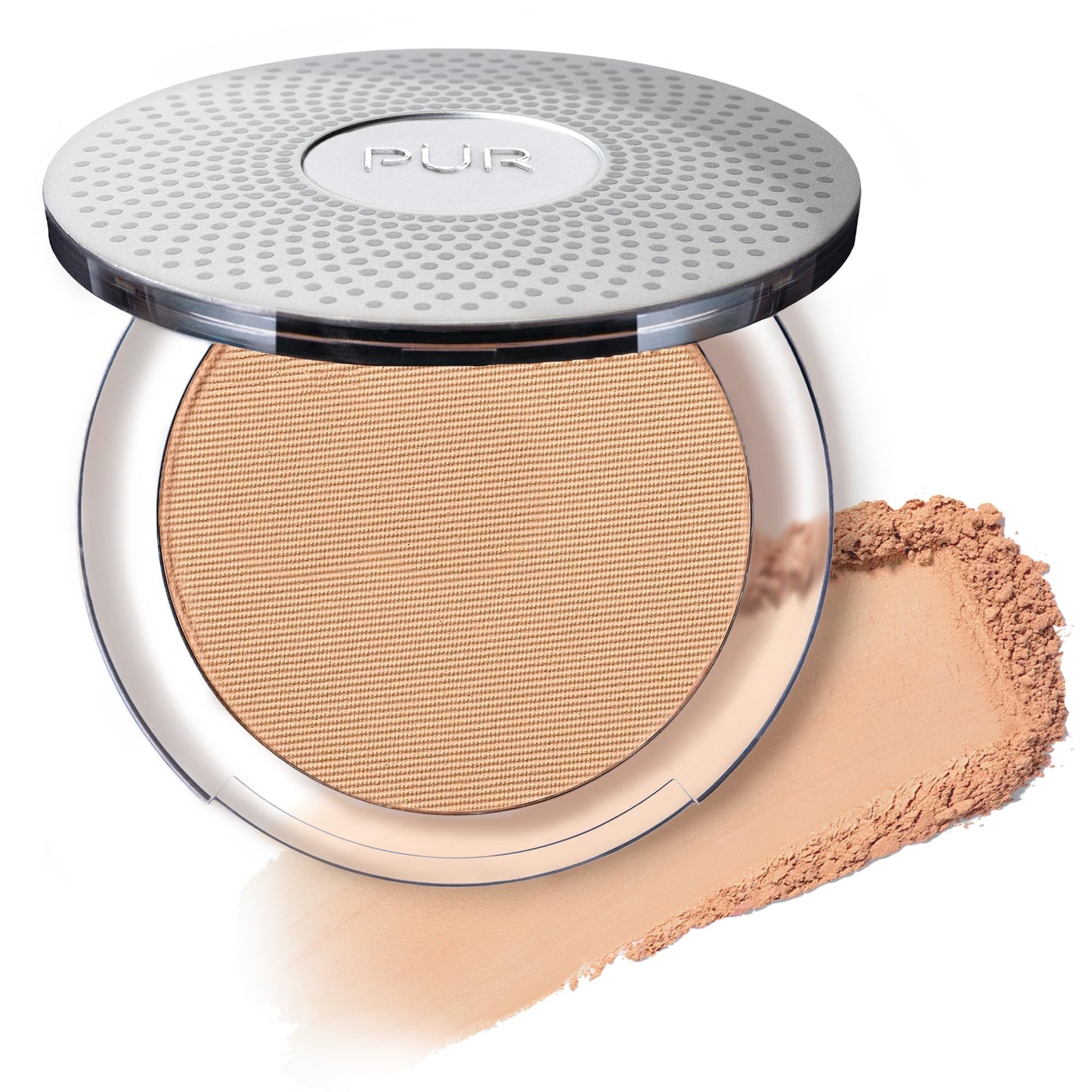 PÜR MINERALS 4-in-1 Pressed Mineral Makeup Powder Foundation with SPF 15 - Concealer & Finishing Compact Pressed Powder for Face - Buildable Medium to Full Coverage Foundation Powder