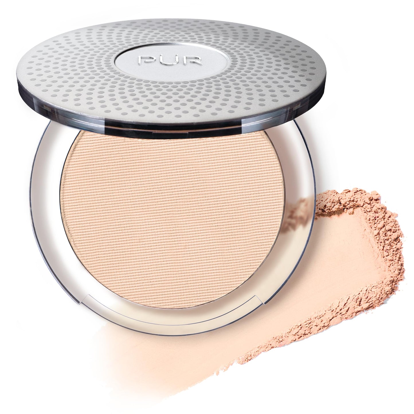 PÜR MINERALS 4-in-1 Pressed Mineral Makeup Powder Foundation with SPF 15 - Concealer & Finishing Compact Pressed Powder for Face - Buildable Medium to Full Coverage Foundation Powder