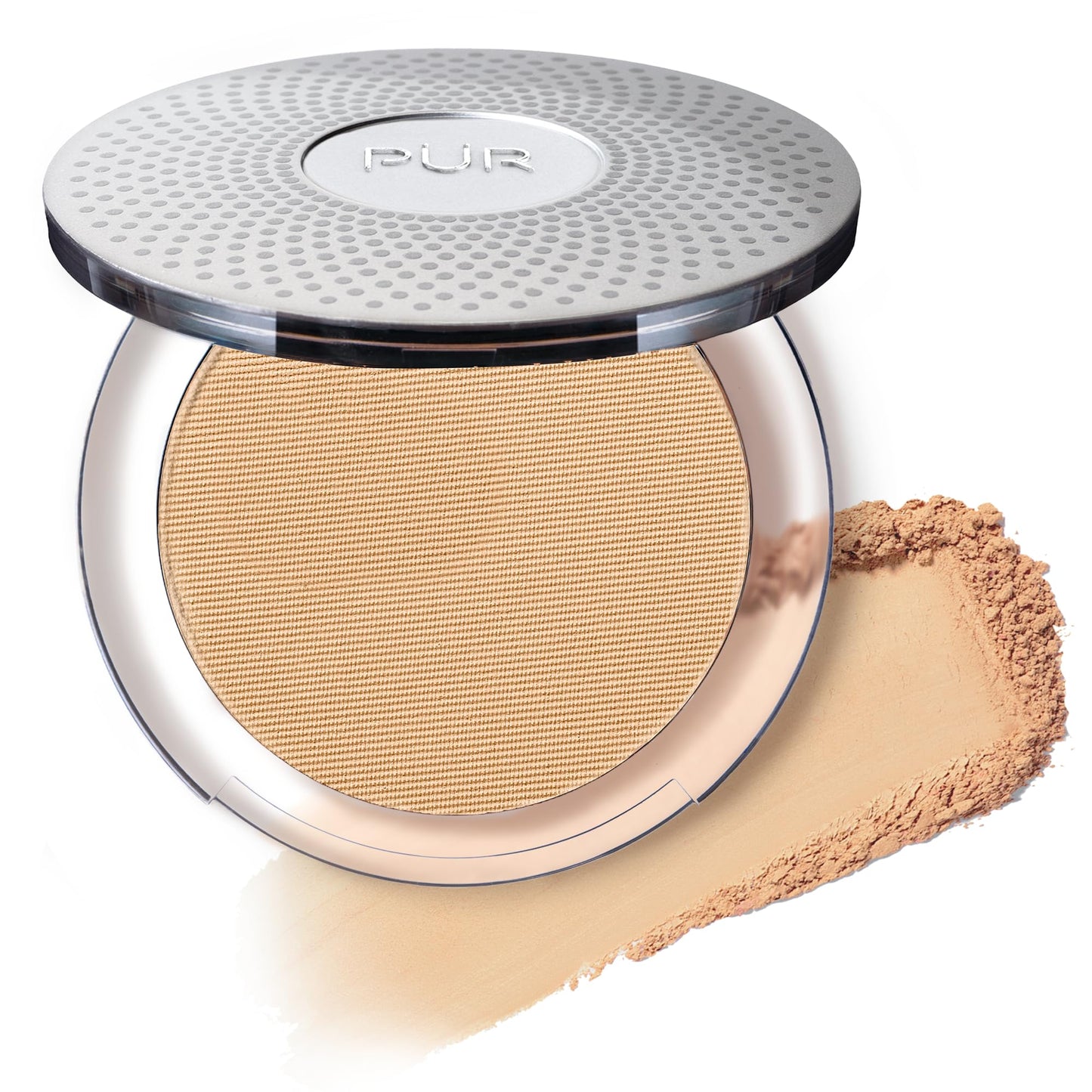 PÜR MINERALS 4-in-1 Pressed Mineral Makeup Powder Foundation with SPF 15 - Concealer & Finishing Compact Pressed Powder for Face - Buildable Medium to Full Coverage Foundation Powder