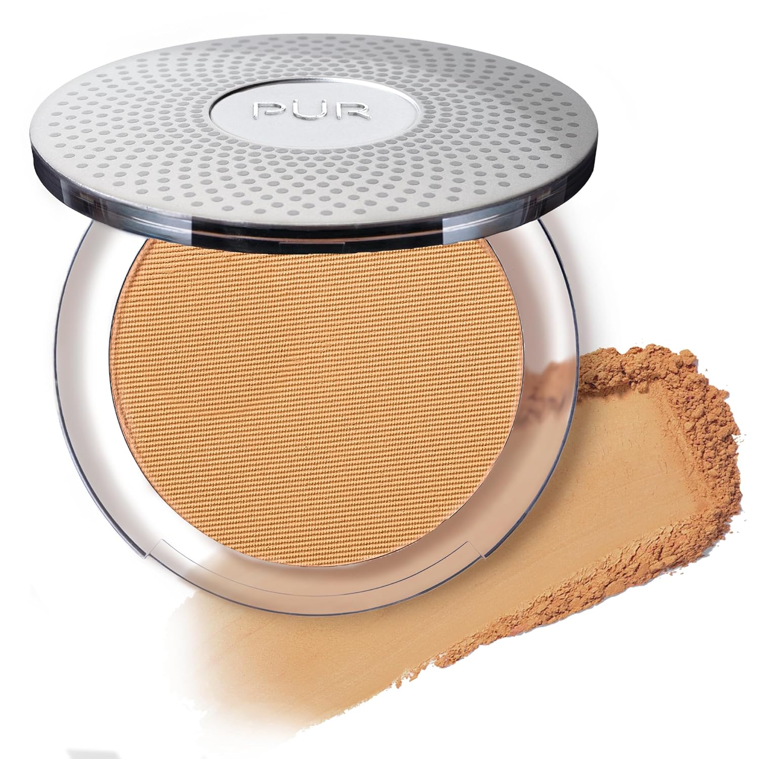 PÜR MINERALS 4-in-1 Pressed Mineral Makeup Powder Foundation with SPF 15 - Concealer & Finishing Compact Pressed Powder for Face - Buildable Medium to Full Coverage Foundation Powder