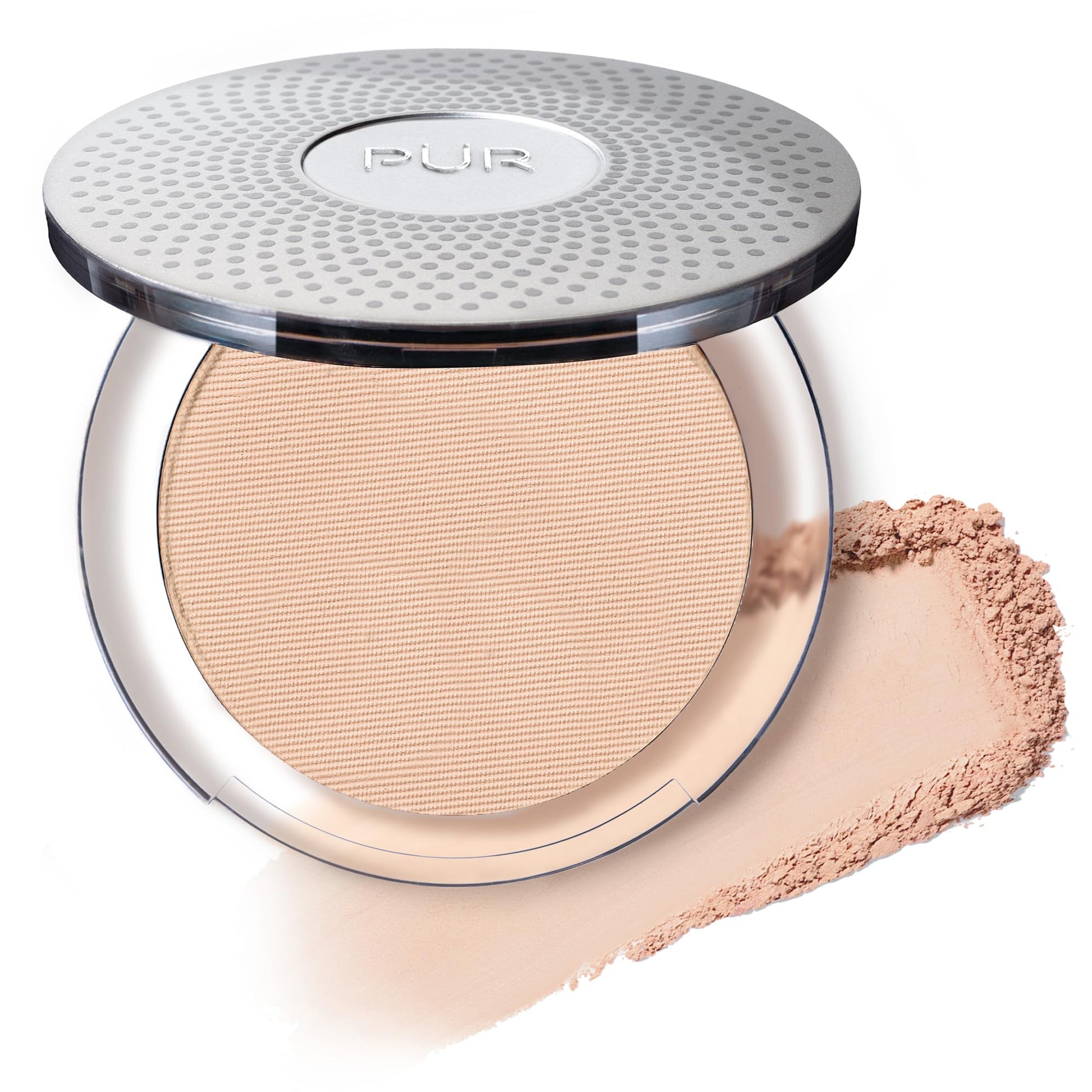 PÜR MINERALS 4-in-1 Pressed Mineral Makeup Powder Foundation with SPF 15 - Concealer & Finishing Compact Pressed Powder for Face - Buildable Medium to Full Coverage Foundation Powder