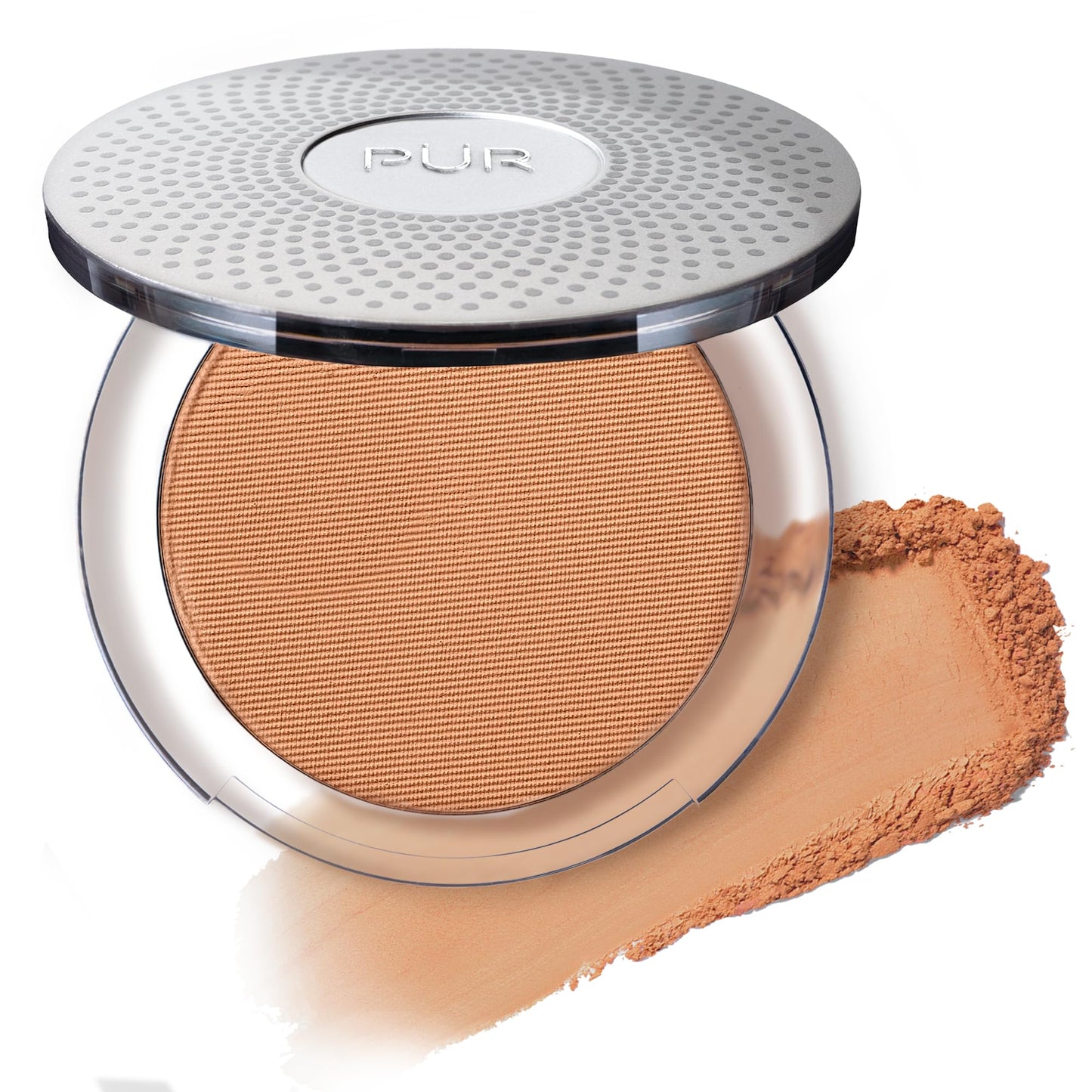 PÜR MINERALS 4-in-1 Pressed Mineral Makeup Powder Foundation with SPF 15 - Concealer & Finishing Compact Pressed Powder for Face - Buildable Medium to Full Coverage Foundation Powder