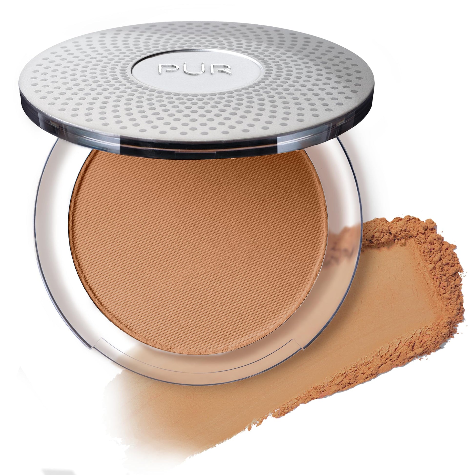 PÜR MINERALS 4-in-1 Pressed Mineral Makeup Powder Foundation with SPF 15 - Concealer & Finishing Compact Pressed Powder for Face - Buildable Medium to Full Coverage Foundation Powder