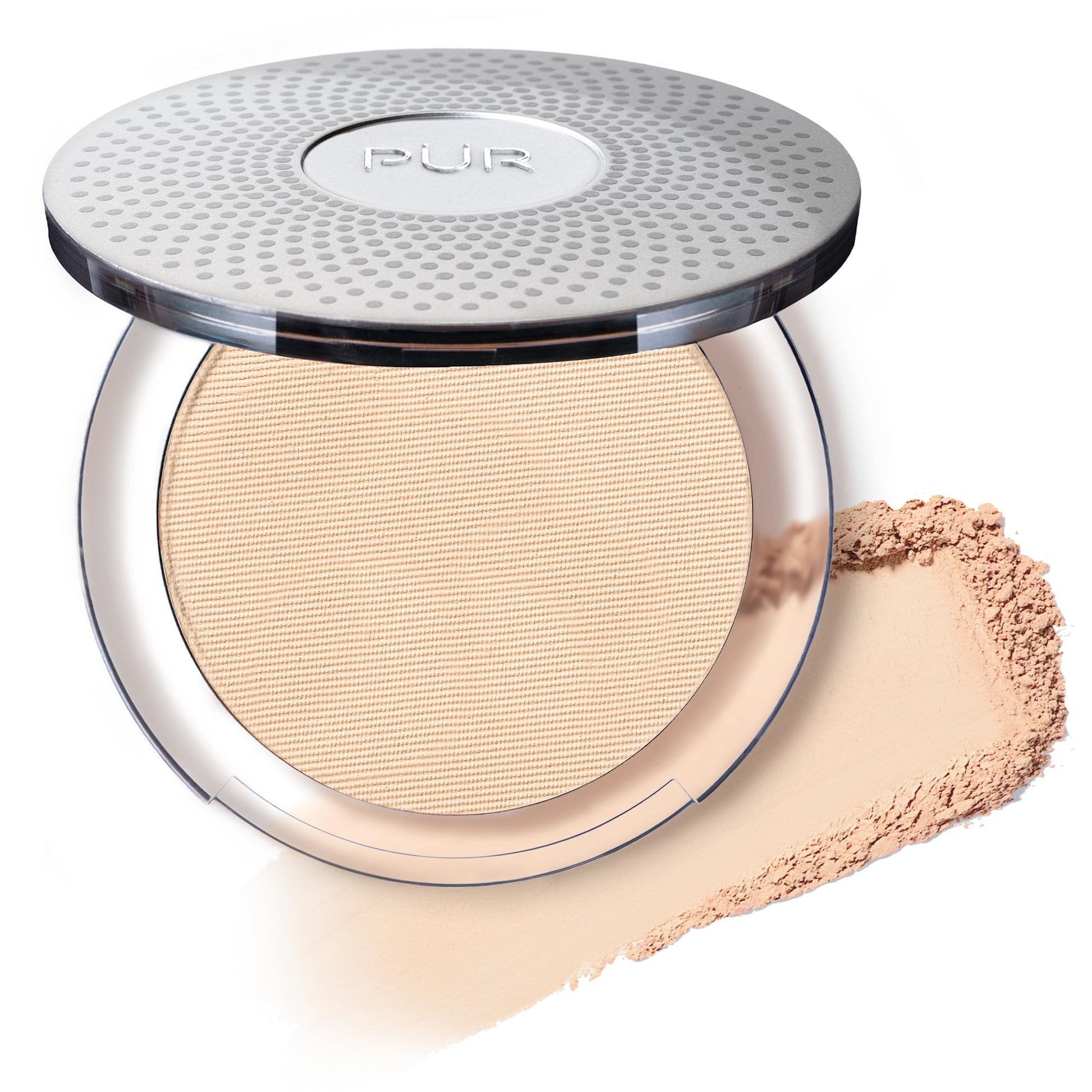 PÜR MINERALS 4-in-1 Pressed Mineral Makeup Powder Foundation with SPF 15 - Concealer & Finishing Compact Pressed Powder for Face - Buildable Medium to Full Coverage Foundation Powder